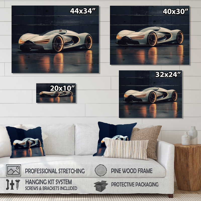 Schaper - Reproduction d'art sur bois de pin naturel, H 24 po x l 32 po