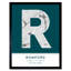 Romford City Map Romford Teal by Wee Blue Coo - Single Picture Frame Typography