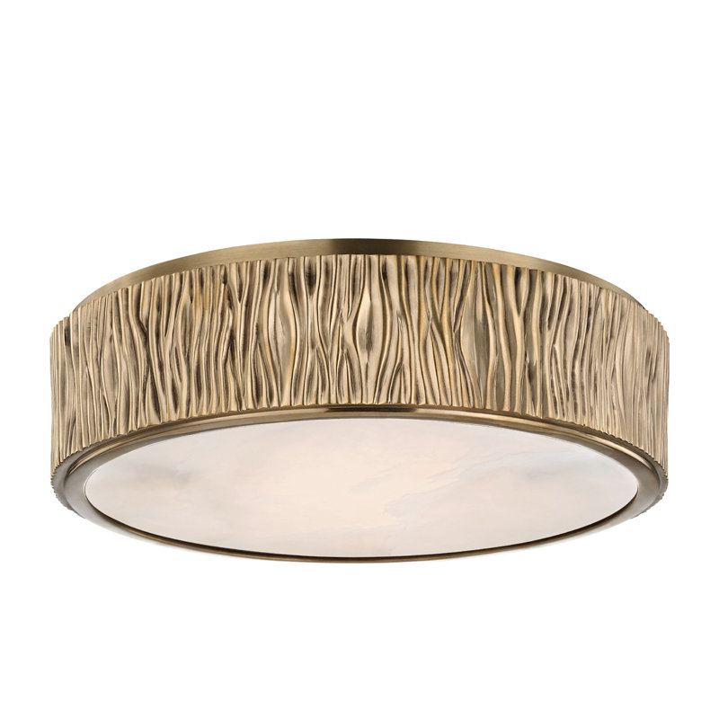 Plafonnier encastré à DEL 1 lumière Crispin 1 lumière, Laiton vieilli
