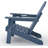 Folding Adirondack Chair with Ottoman & Cup Holder, HDPE Wood-Grain, 380 lbs Capacity All-Weather Outdoor Patio Set for Decks, Gardens, Fire Pit-1434364742