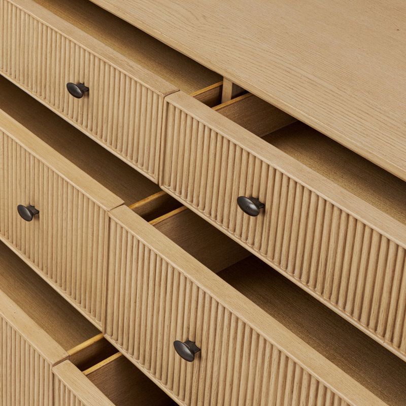 Hazel 6 Drawer Dresser-Light Wash Oak