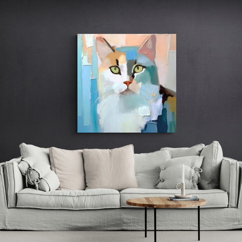 «Chat» sur toile, H 32 po x l 26 po