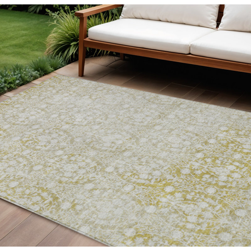 Tapis intérieur lavable 10 pi x 14 pi doré