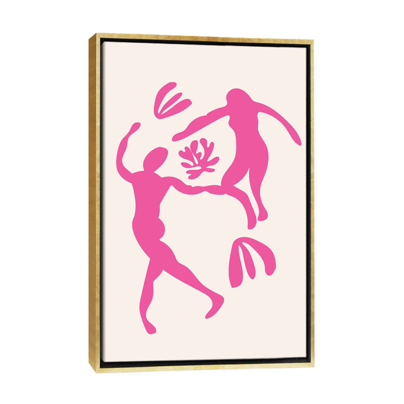 Dancing Dance-impression d’art graphique-impression, Pas de tapis, H 60 po x l 40po x P 1,5 po, Toile encadrée d'or