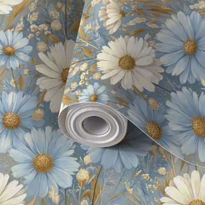 Papier peint auto-adhésif à peler et coller, fleurs de prairie lumineuses, botanique, auto-adhésif et amovible 17,7 po x 118 po (45 x 300 cm)