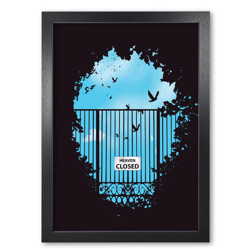 Heavens Door 1 Piece Wall Art, 59.4 cm H x 42 cm W x 5 cm D, Black Grain