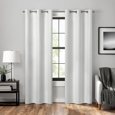 Eclipse Welwick Magnitech 100% Blackout Curtain, Grommet Window Curtain Panel, Seamless Magnetic Closure for Bedroom, Living Room or Nursery, 84 in long x 37 in wide, (2 Panels), White