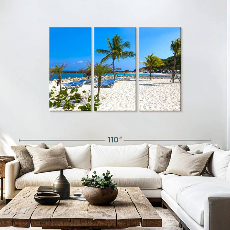 Plage Gillard à Labadee, d'Haïti, H 48 po x l 74 po