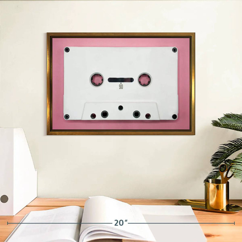 Cassette blanche, 13 po x 9 po, Cadre flottant doré