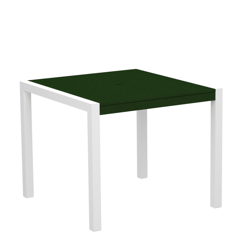 Table de salle à manger POLYWOOD MOD, Blanc, Vert, L 35,18 po x P 35,18 po