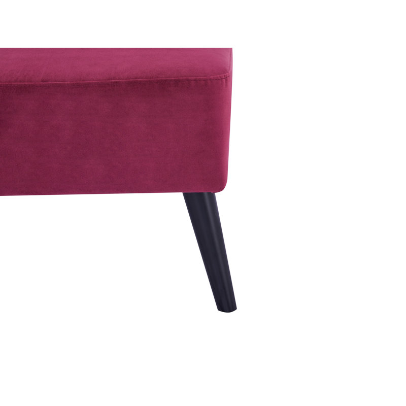 Collin Upholstered Slipper Chair, Fuchsia Velvet