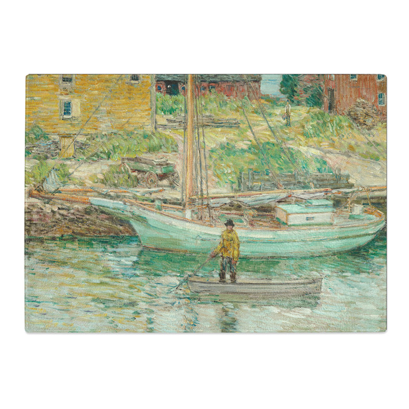 Oyster Sloop by Childe Hassam Chopping Board, 0.4cm H x 28.5cm W x 39cm L