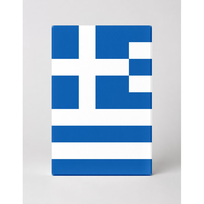Drapeau de la Grèce sur toile - fierté nationale grecque, art mural, H 18 po x l 12 po
