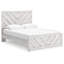 Cany Queen Size Bed, Chevron Pattern, Panel Headboard, Whitewash-118778053