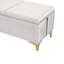 Repose-pieds élégant avec rangement rembourré, banc de rangement avec pieds en métal pour la chambre à coucher, le salon, entièrement assemblé sauf les pieds, beige-24849650