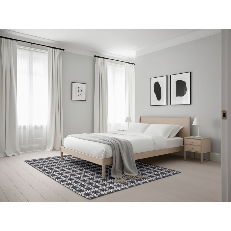 Tapis gris / noir Froholdt, Rectangle 5 pi x 7 pi