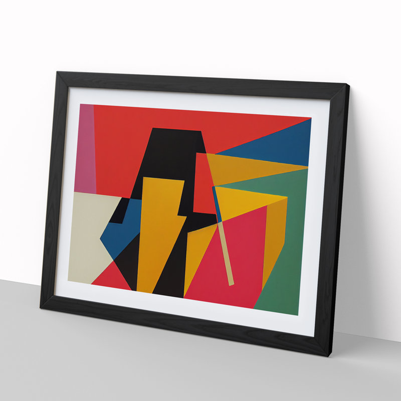 Art Suprematism Vol.5 Abstract - Single Picture Frame Print, Black Framed, 46cm H x 64cm W x 2cm D