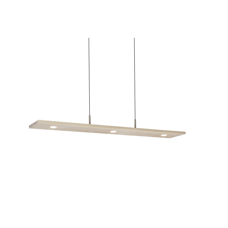 Vix Dimmable LED Pendant, 3500K, 0.75" H x 34" W x 8" D, White Washed Oak