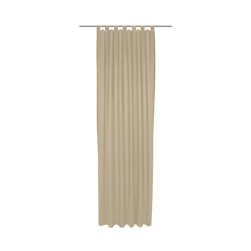 Uni Collection 100% Cotton Room Darkening Curtain Single Panel, 142cm Width x 295cm Drop, Beige