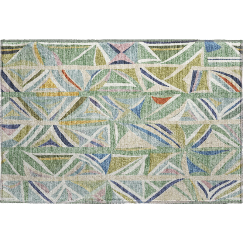 Tapis géométrique de qualité supérieure lavable à la machine Mayfield AMF2253, 1 pi 8 po x 2 pi 6 po, Sauge