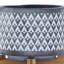 Pot à fleurs aztèque en céramique sur support en bois 5 po-486013694-486013692
