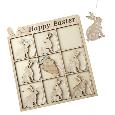 Happy Easter Rabbit Hangers Set