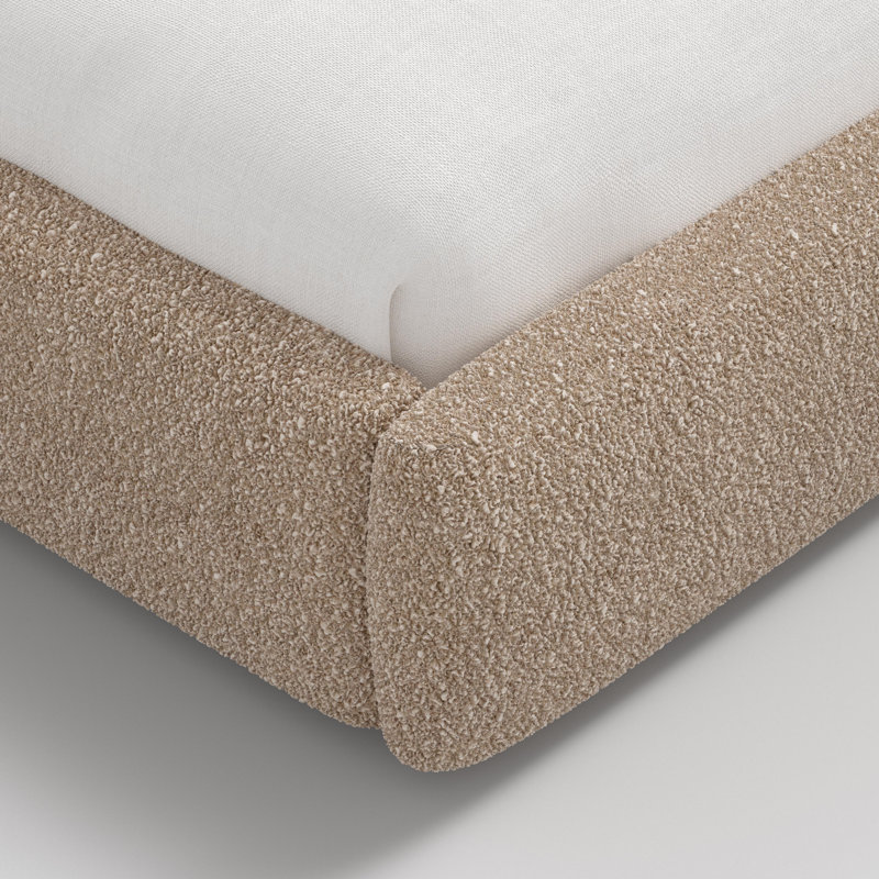 Daphne Platform Bed, Plush Boucle Camel, California King