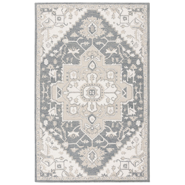 Percy Lauren Ralph Lauren Hand Tufted Wool/Cotton Oriental Rug in Gray/Ivory