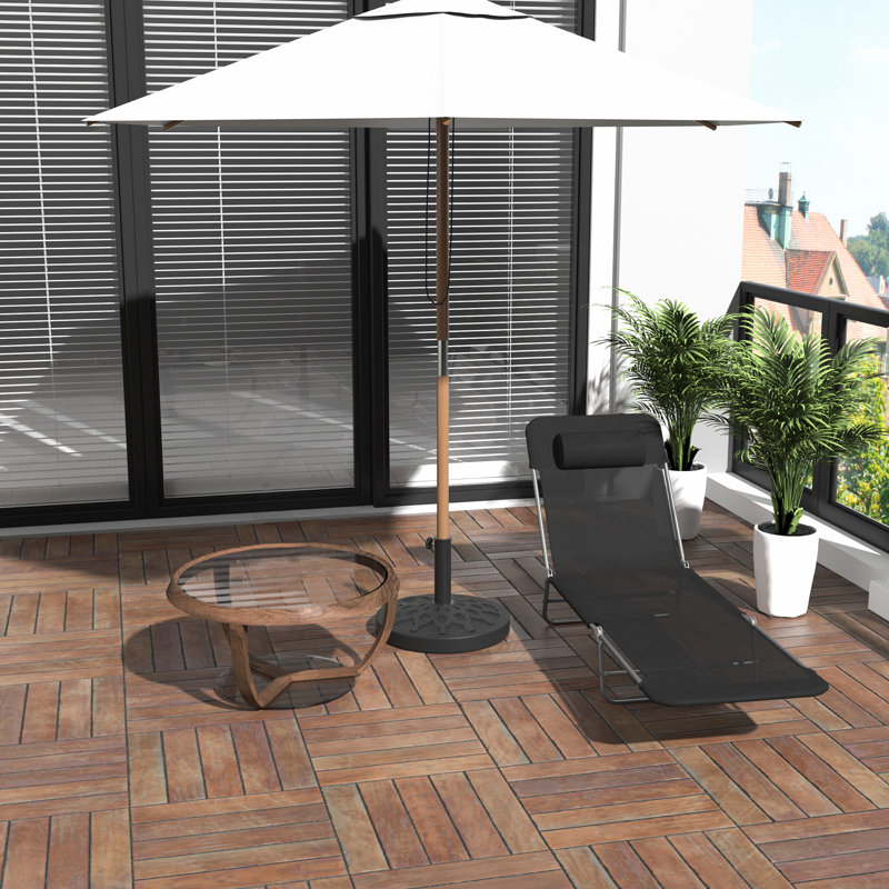 Garden Reclining Sun Lounger, Black