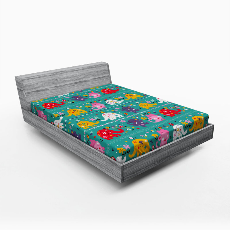 Microfiber Floral Fitted Sheet, Full Fitted Sheet
