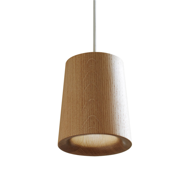 Solid 1 - Light LED Pendant, Black Stained Oak