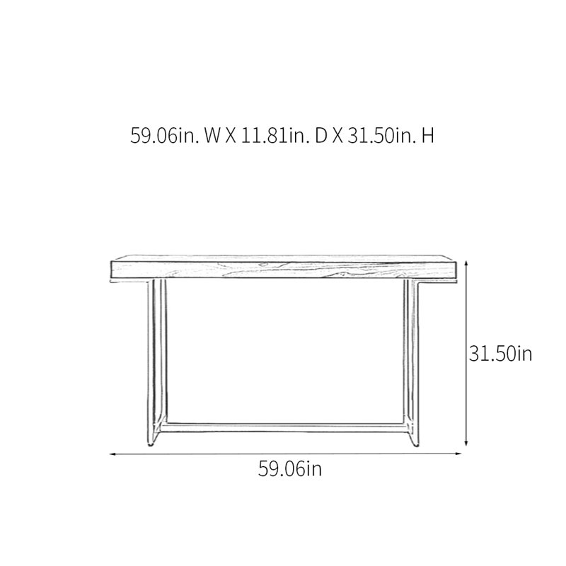Modern Minimalist Console Table, 31.5" H x 59.06" W x 11.81" D