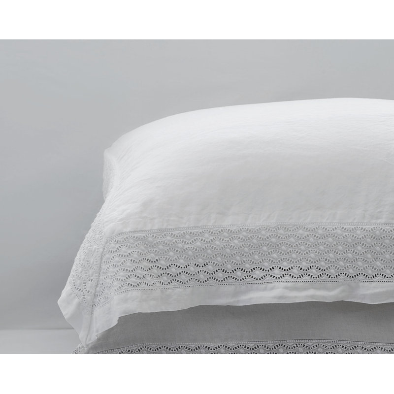 Vintage Linen_Shams, White, Euro