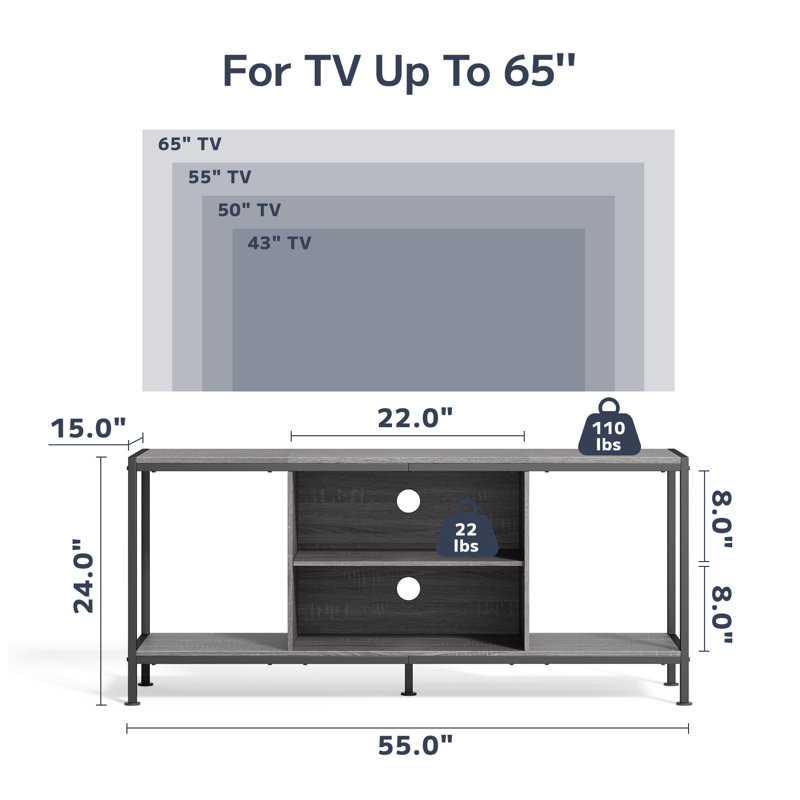 Blazen TV Stand for TVs up to 65", Gray