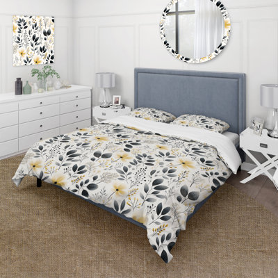 Monochrome Botany III Duvet Cover