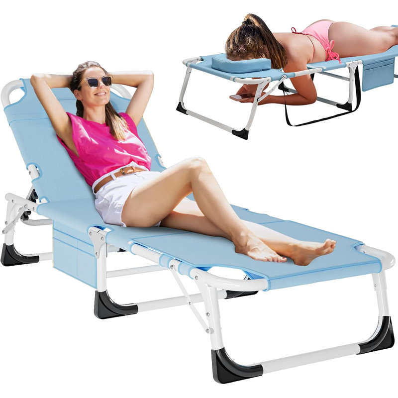 Chaise de bronzage pliante robuste et réglable
