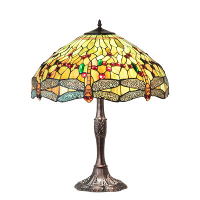 26" High Tiffany Hanginghead Dragonfly Table Lamp