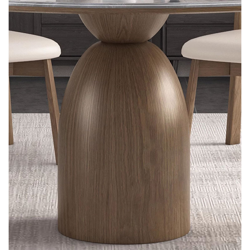 Tables de salle à manger simples en bois massif en pierre Microlite., H 29,5 po x L 53,1 po x l 53,1 po