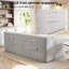 Canapé-lit gris convertible avec structure en acier, mousse à mémoire de forme, revêtement en velours côtelé, aucun assemblage requis, pour la maison, 21 pouces, convertible, idéal pour les petits appartements