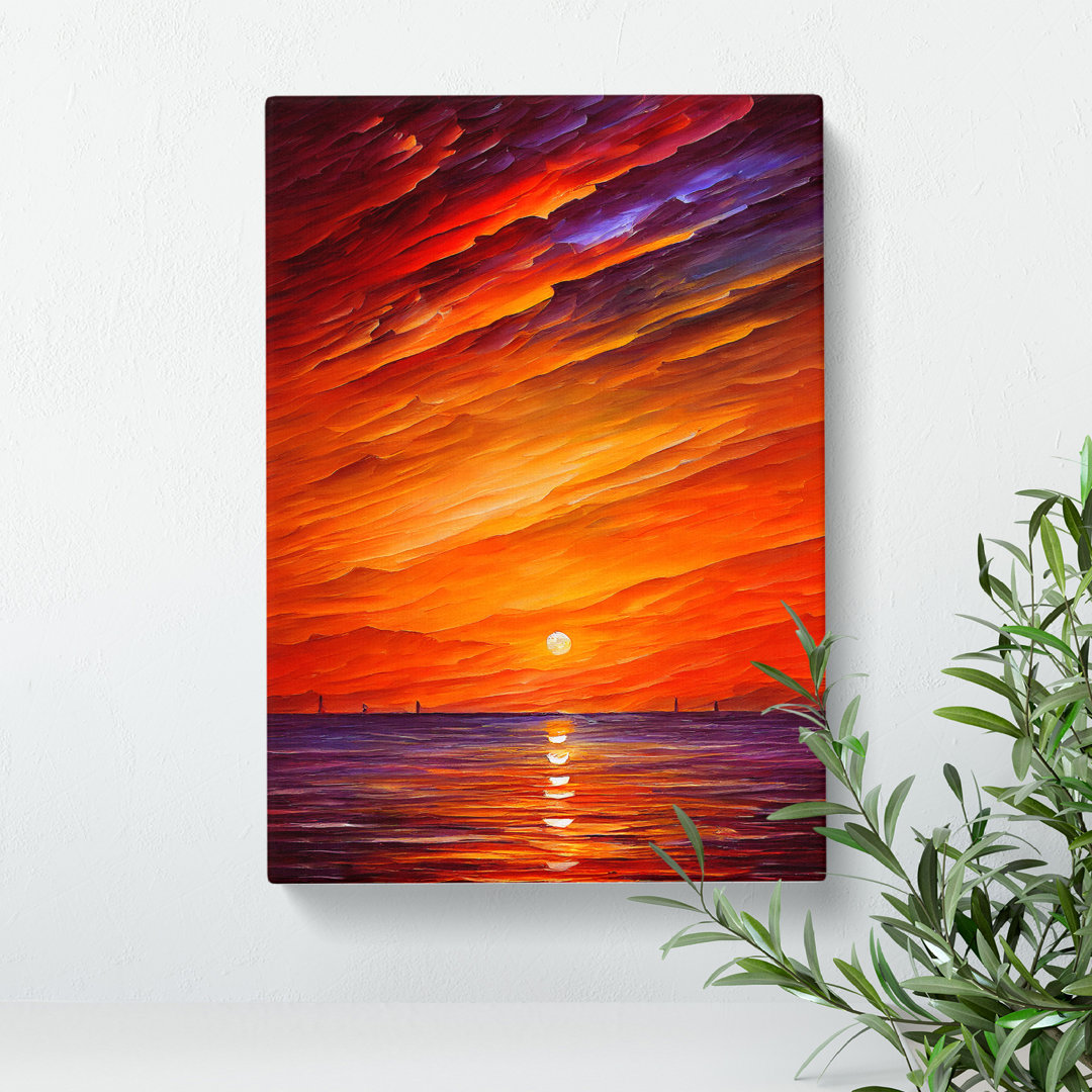 Ocean Sunset View No.6 - Wrapped Canvas
