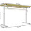 Bureau à hauteur réglable à la main pour et pour adultes, bureau personnel multifonctionnel, conception simple, pieds blancs, bureau de couleur bois, structure à double colonne compacte avec réglage manuel, soutien,-132831085