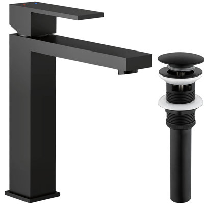 Robinet de salle de bain à un trou avec ensemble de bonde et robinet de lavabo de salle de bain à poignée simple Modern