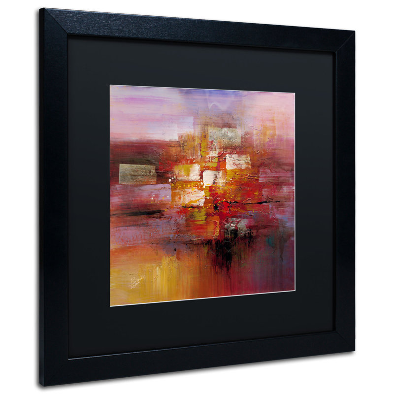 Vibrant Abstract Canvas Print with Black Frame, 25" x 22"