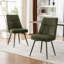 Chaises de salle à manger rembourrées modernes en tissu de chenille avec structure en métal de couleur assortie pour la salle à manger-1120718-32515467