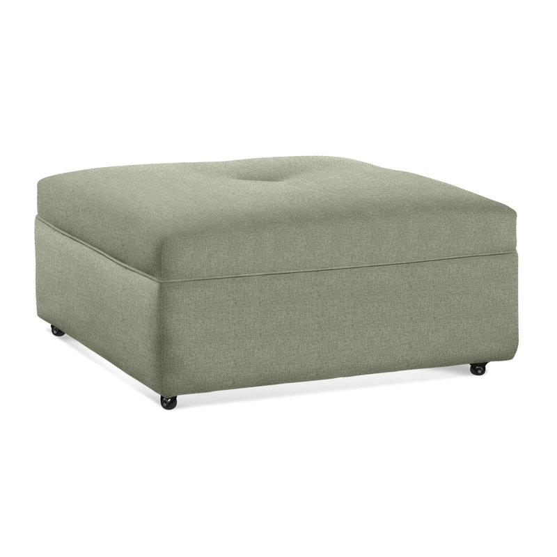 Fremont Square Ottoman, Green Performance Fabric; 0851-54