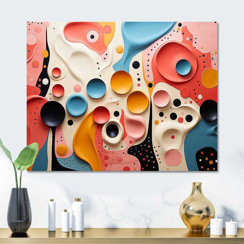 Tourbillon d'art coloré abstrait coloré I - décoration murale abstraite en métal MT137313, H 30 po x l 40 po x P 1,5 po