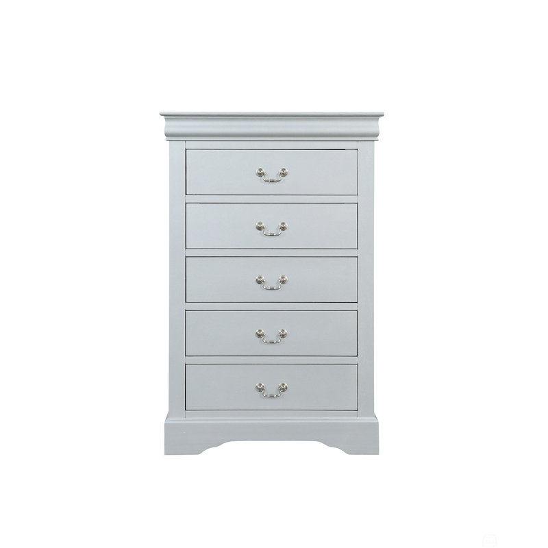 Commode 5 tiroirs avec poignées en métal