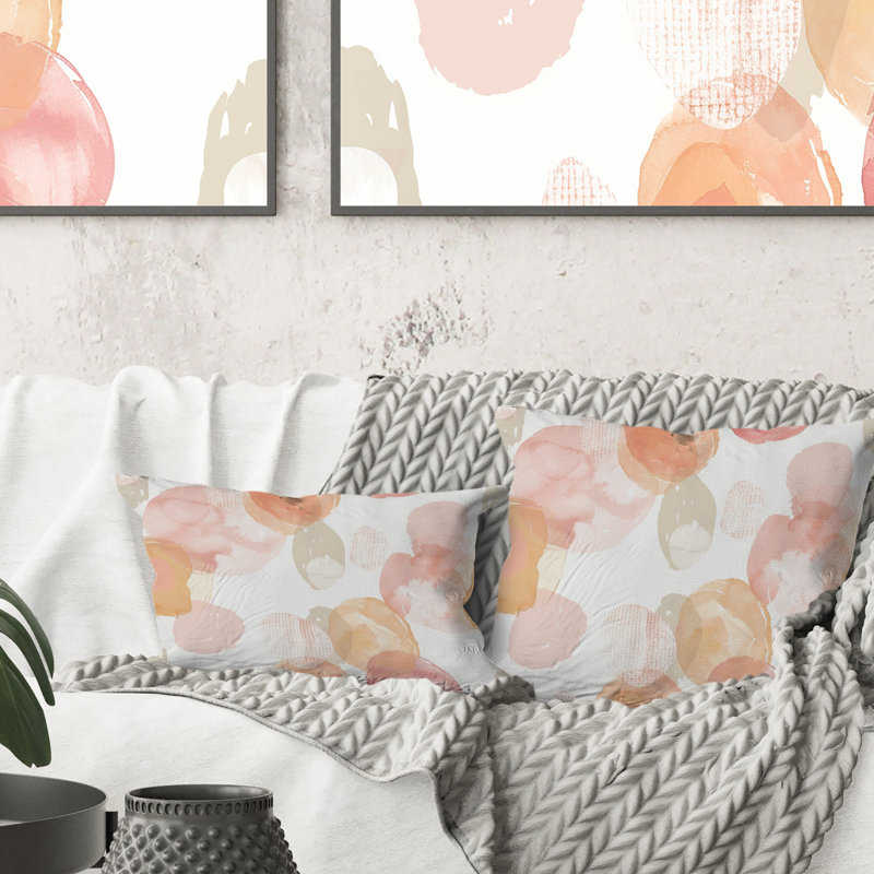 Orange Beige Boho - Boho Lumbar Pillow