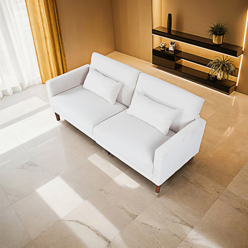 Canapé-lit rembourré Corduroy, Beige