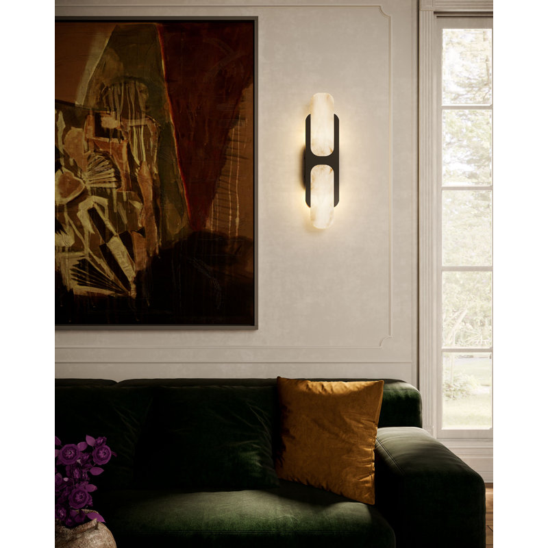 Odin 17-In Vintage Brass/Alabaster Socket Wall Vanity, Urban Bronze